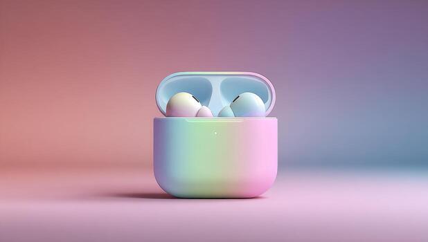 Wireless earbuds case, pastel colors, gradient finish photo