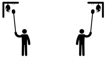 dos trabajadores colaborar utilizando herramientas a eliminar peligroso avispa nidos, asegurando la seguridad y limpieza video