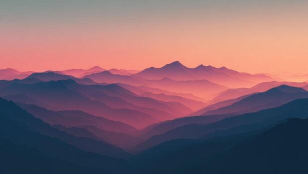 A mountain range with a sunset in the background photo