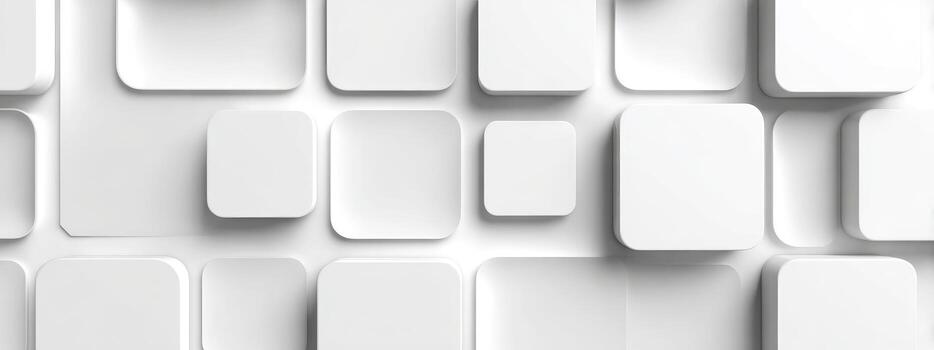 White 3d cubes on a white background photo