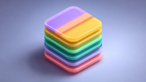A stack of colorful app icons on a gray background photo