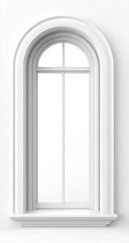 White arched window on a light background photo