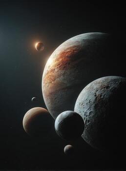 Cosmic cluster of planets photo