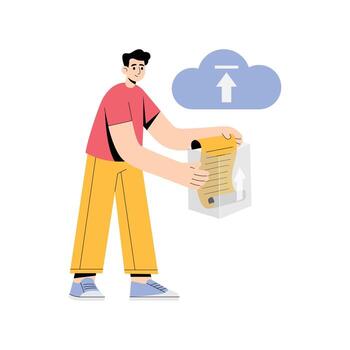 almacenamiento documentos en un organizado archivo carpeta ilustración vector