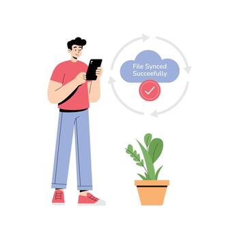 Notification about synchronization error or update Illustration vector