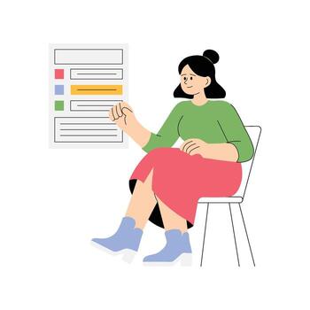 Screening and managing job applications via app illustration vector