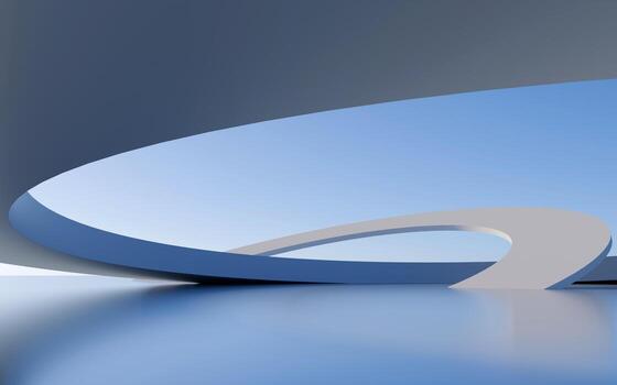 White abstract architecture background, 3d rendering. minimalist, futuristic architectural design with an empty space. Blue Sky, Abstract Geometric Shapes, Bright Light, Creative Background. 3d. photo