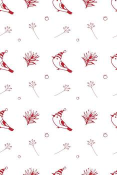 sin costura modelo con Navidad pájaro y ramas vector