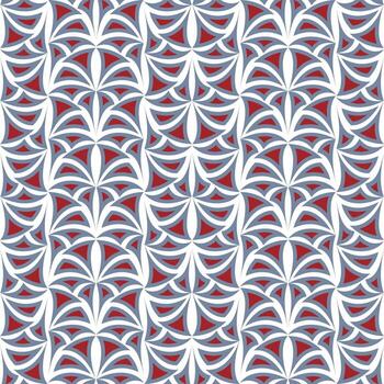 fantasía invierno geométrico sin costura modelo. rojo y gris curvo triangulos elementos en blanco antecedentes. falsificado rejilla en medieval estilo. vector