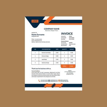 Modern Invoice Design. Creative Layout Display for Promotion. vector