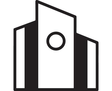 resumen edificio icono con redondo ventana arquitectura vector