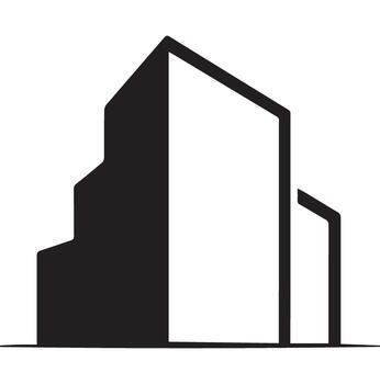 Abstract Geometric Building Silhouette with Sharp Angles vector