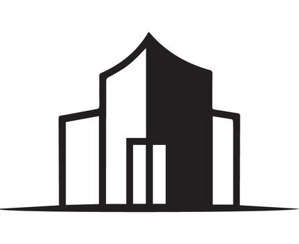 Abstract Building Silhouette Icon architecture vector