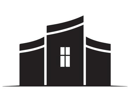 Abstract Building Icon with Square Window architecture vector