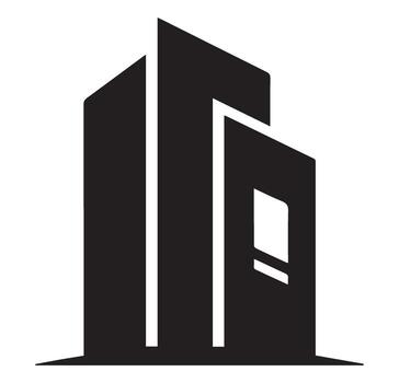 resumen silueta de un alto, angular edificio arquitectura vector