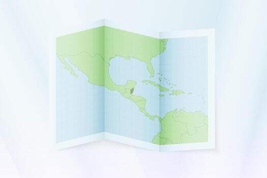 Belize map, folded paper with Belize map. vector