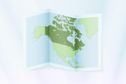 Canada map, folded paper with Canada map. vector