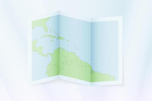 Grenada map, folded paper with Grenada map. vector