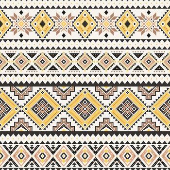 Tribal striped seamless pattern. Aztec geometric beige background. Can be used in textile design, web design for making of clothes, accessories, decorative paper, wrapping, envelope, backpacks vector