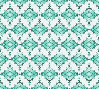 Aztec seamless pattern. Vintage soft colors. Can be used to web design, fabric design, printing on T shirts, bags, decorative paper, etc. Swatches of seamless pattern included in the file. vector