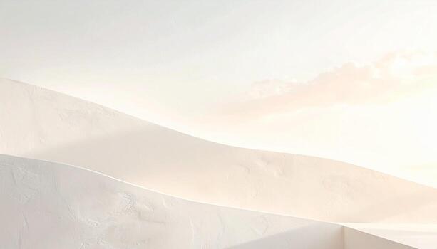 Minimalist Architecture Creamy White Walls and Soft Light Abstract Design. photo
