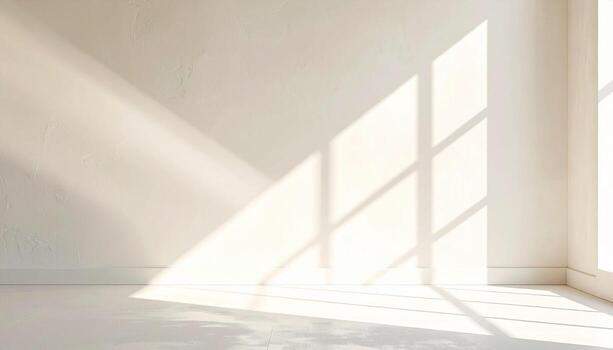 Sunlight and Shadow Play on Textured White Walls photo