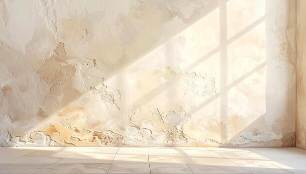 Textured Wall with Window Light Abstract Rustic and Minimalist Interior. photo