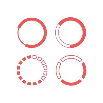 circle loading icon set suitable for technology themed designs vector