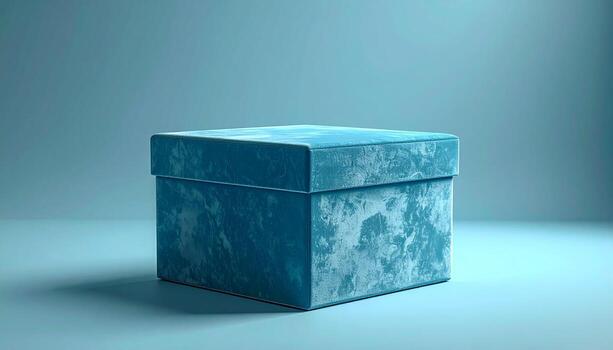 Elegant Blue Velvet Box A Study in Texture and Color. photo