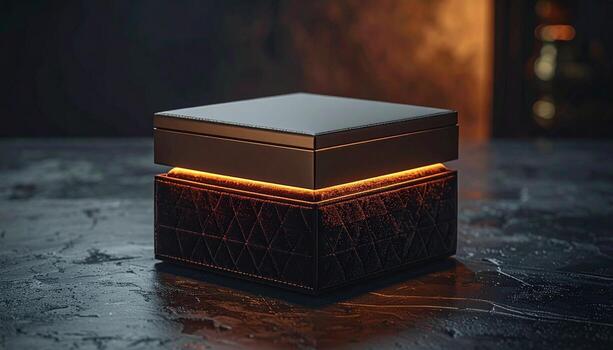 Illuminated Dark Box A Study in Light and Shadow. photo