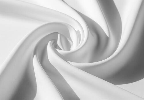 Abstract white fabric swirls with soft shadows background texture photo