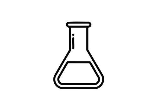 esencial laboratorio matraz icono representando científico investigación, experimentos, y químico análisis para médico avances y innovación vector