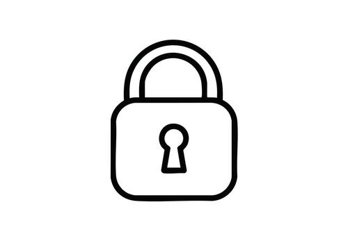 Simple padlock icon for security solutions offers clean, modern design for website or app projects needing straightforward protection visuals vector