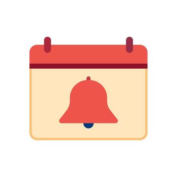 Calendar design with bell icon used for time notification, appointment alert or schedule reminder vector