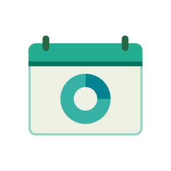 Modern Flat Design of Calendar with Infographic Chart Element Indicating Data-Driven Planning or Reports vector