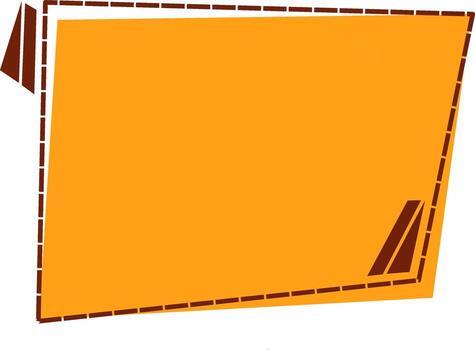 Abstract orange rectangular frame with brown sketch outline and modern quote marks, featuring a clean empty space for motivational text or inspiring quotes, perfect for posters, banners vector