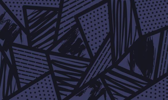 Abstract dark blue geometric background with jersey pattern and random triangle shapes combined with line texture, creating a modern sporty design vector