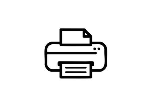 Print documents easily with this simple printer icon, perfect for your website or app design. Modern, clean, and highly versatile for any project vector