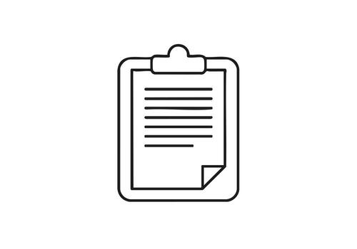 Streamlined checklist icon for modern business planning and document management, perfect for presentations and website designs looking for a sleek touch vector