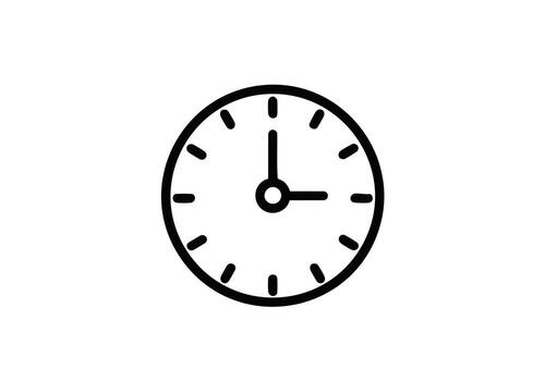 Stay on schedule with this sleek clock outline, perfect for time management apps, calendar designs, or reminders with a modern minimalist aesthetic vector