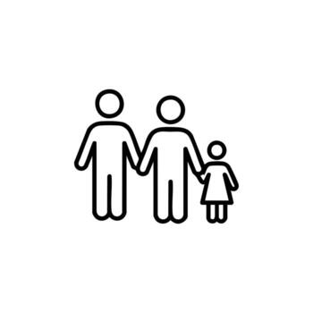 Simple family icon symbolizing love, connection, and support for family values, adoption, and family planning resources in a clean, modern design vector