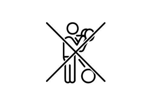 Prohibition icon shows no juggling, conveying safety and restrictions with clear visual communication for diverse audiences and safety regulations vector