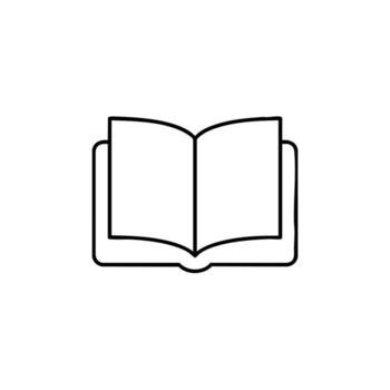 Open book icon symbolizing knowledge, learning, and education, perfect for academic or informational content. vector