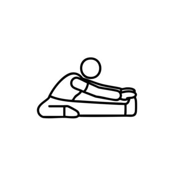 Dynamic person stretching hamstrings in a clean, minimalist line art style perfect for fitness and wellness branding. vector