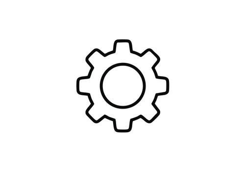 pulcro negro engranaje icono para moderno Ingenieria proyectos y sitio web diseño, ofrecimiento un limpiar símbolo para ajustes, maquinaria, y técnico conceptos vector