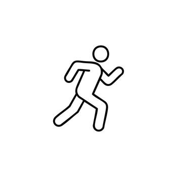 Dynamic runner icon symbolizing progress, speed, and active lifestyle for modern projects vector
