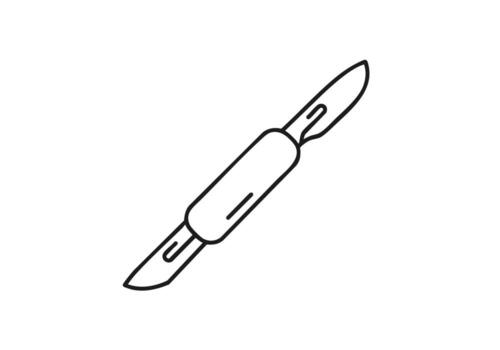 Precise surgical scalpel icon representing medical precision and sterile procedures for healthcare and research applications vector