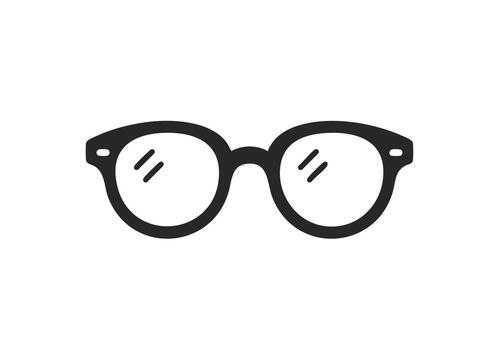 Stylish black eyeglasses icon, a sharp symbol of vision, knowledge, and modern design for creative projects vector