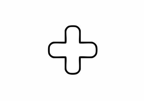 Simple, modern plus sign icon perfect for adding elements, connections, or increasing value in designs vector