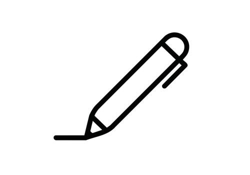 Stylized black line art pen creating a simple stroke on a white background, perfect for design concepts and writing. vector